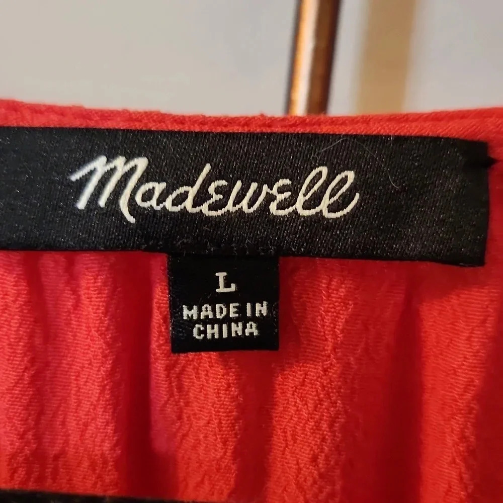 Madewell Red Lace-Up Tunic Dress - Picture 10 of 11